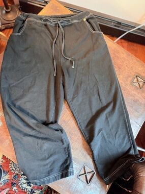 Women's Jean detailed Black Drawstring Casual Pants in French Terry Fabric